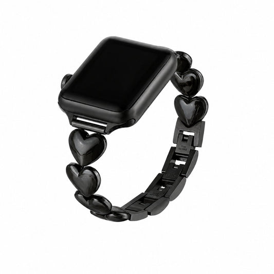 iBandGear Heart Link Metal Bracelet Band for Apple Watch - Black