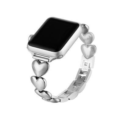 iBandGear Heart Link Metal Bracelet Band for Apple Watch - Silver