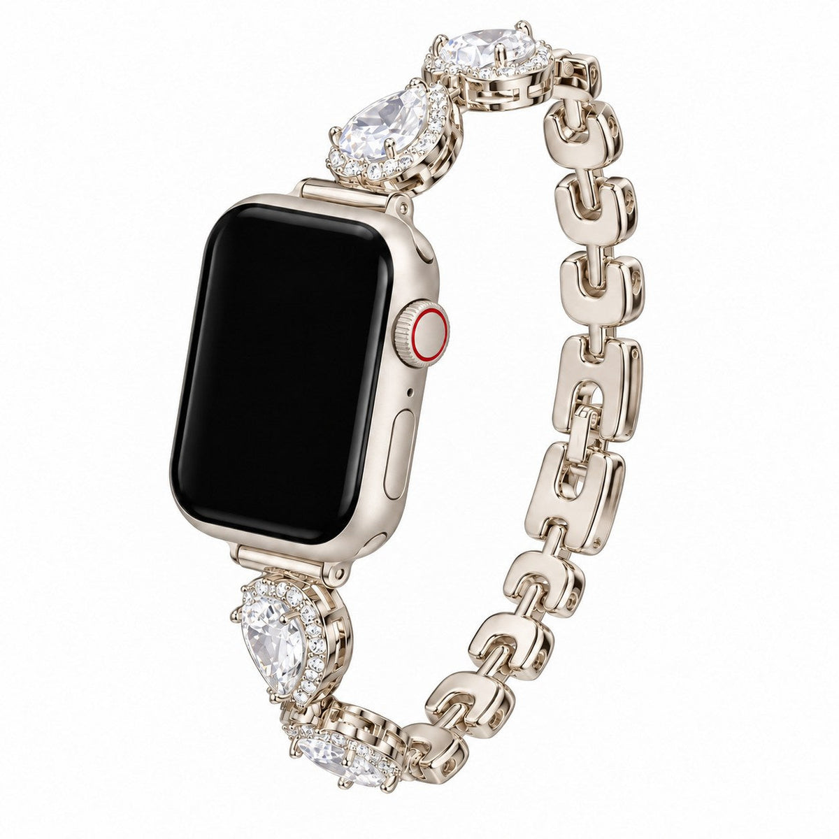 iBandGear HeartGleam Crystal Metal Band for Apple Watch - Starlight