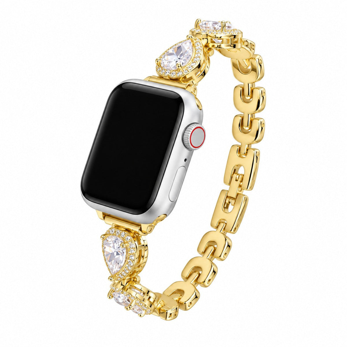 iBandGear HeartGleam Crystal Metal Band for Apple Watch - Gold
