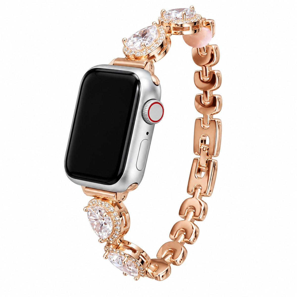 iBandGear HeartGleam Crystal Metal Band for Apple Watch - Rose Gold