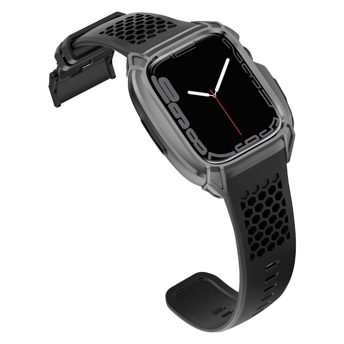 iBandGear Honeycomb Ventilated TPU Band with Stainless Steel Armor Case - detail 5