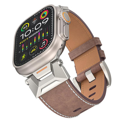 iBandGear Hybrid Leather Band for Apple Watch – Functional & Stylish Design - Coffee Waxed
