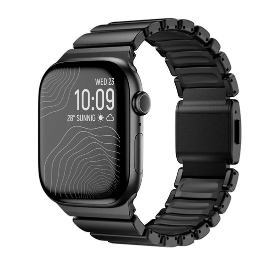iBandGear Hybrid Metal & Rubber Band for Apple Watch - Black