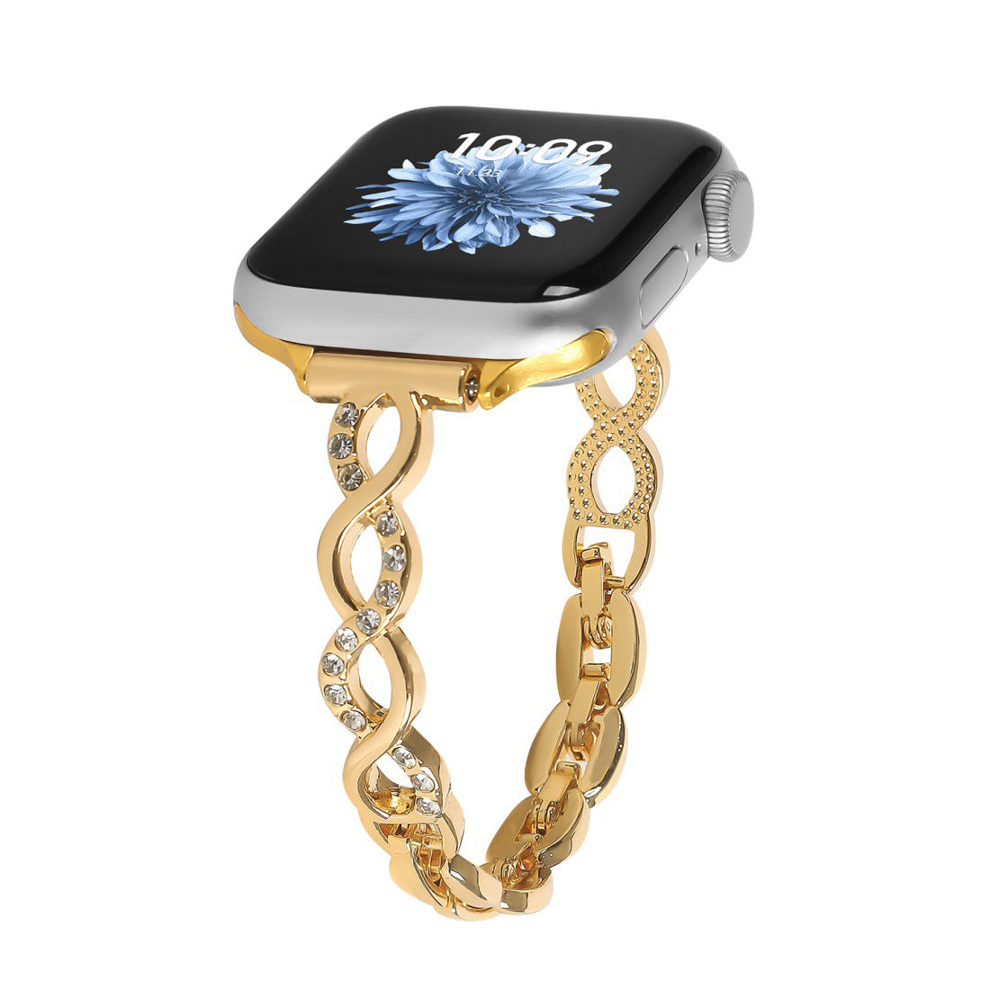 iBandGear Infinity Rhinestone Link Band for Apple Watch – Elegant Bracelet Style - Gold