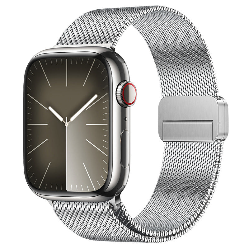 iBandGear Integrated Dual-Magnetic Milanese Band for Apple Watch - Silver