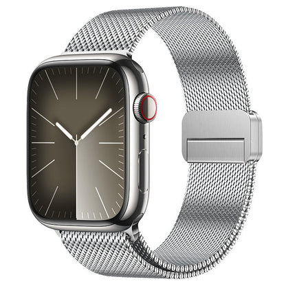 iBandGear Integrated Dual-Magnetic Milanese Band for Apple Watch - Silver