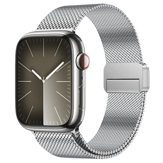 iBandGear Integrated Dual-Magnetic Milanese Band for Apple Watch - Silver