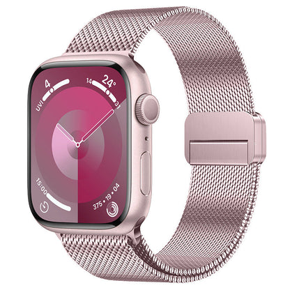 iBandGear Integrated Dual-Magnetic Milanese Band for Apple Watch - Rose Pink
