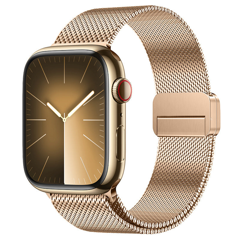 iBandGear Integrated Dual-Magnetic Milanese Band for Apple Watch - Rose Gold
