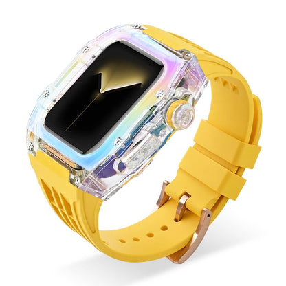 iBandGear Iridescent Fluoro Rubber Case Band for Apple Watch - Yellow