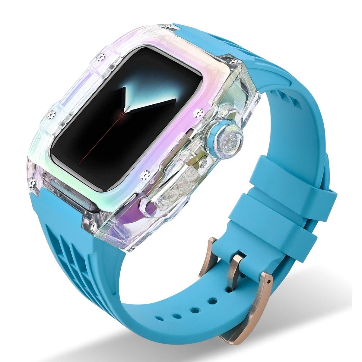 iBandGear Iridescent Fluoro Rubber Case Band for Apple Watch - Blue