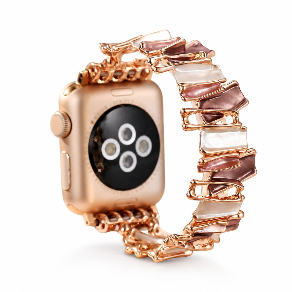 iBandGear Irregular Metal Stretch Bracelet Band for Apple Watch - Coffee