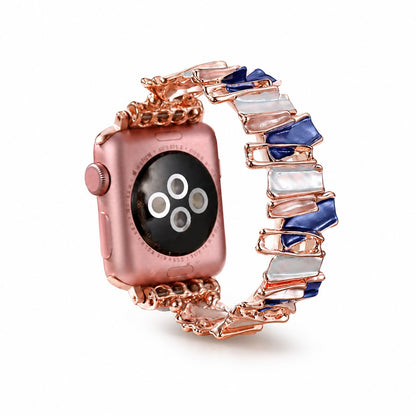 iBandGear Irregular Metal Stretch Bracelet Band for Apple Watch - Blue