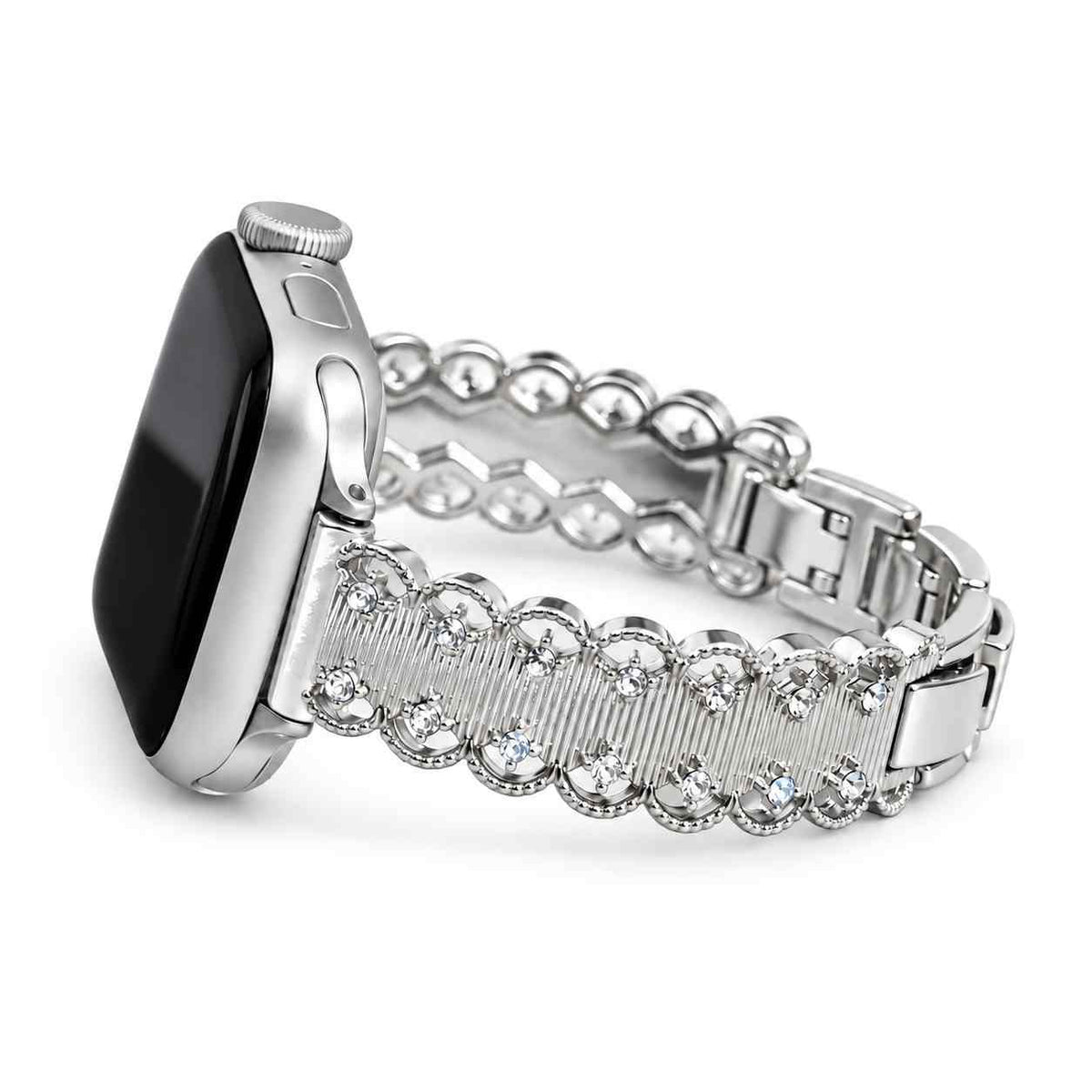 iBandGear Lace Crystal Jewelry Band for Apple Watch - Silver