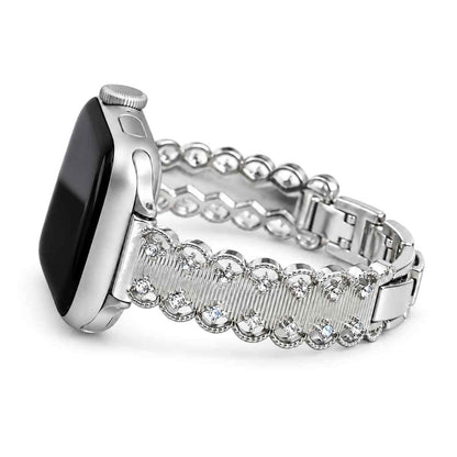 iBandGear Lace Crystal Jewelry Band for Apple Watch - Silver