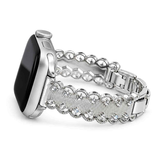 iBandGear Lace Crystal Jewelry Band for Apple Watch - Silver