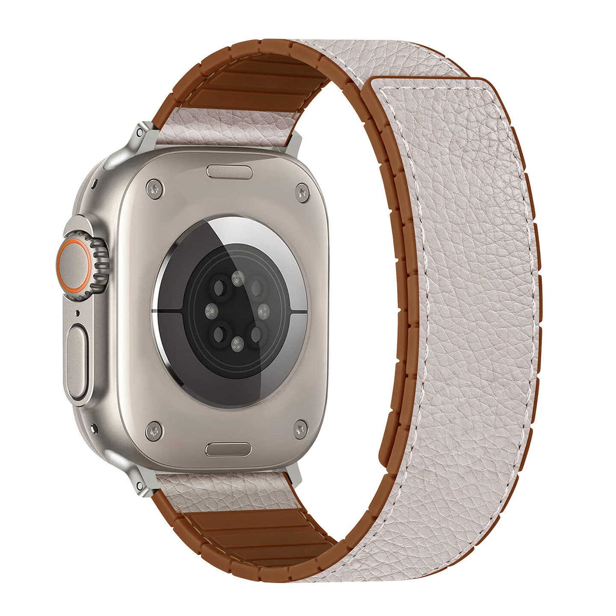 iBandGear Leather-Wrapped Magnetic Silicone Band for Apple Watch - Starlight