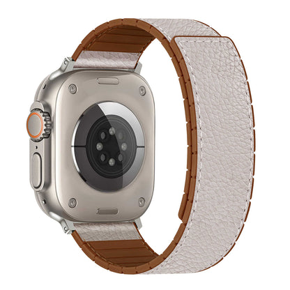 iBandGear Leather-Wrapped Magnetic Silicone Band for Apple Watch - Starlight