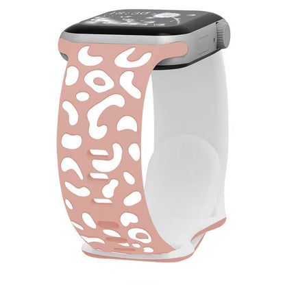 iBandGear Leopard Duo 3D Silicone Band for Apple Watch - Pink - White