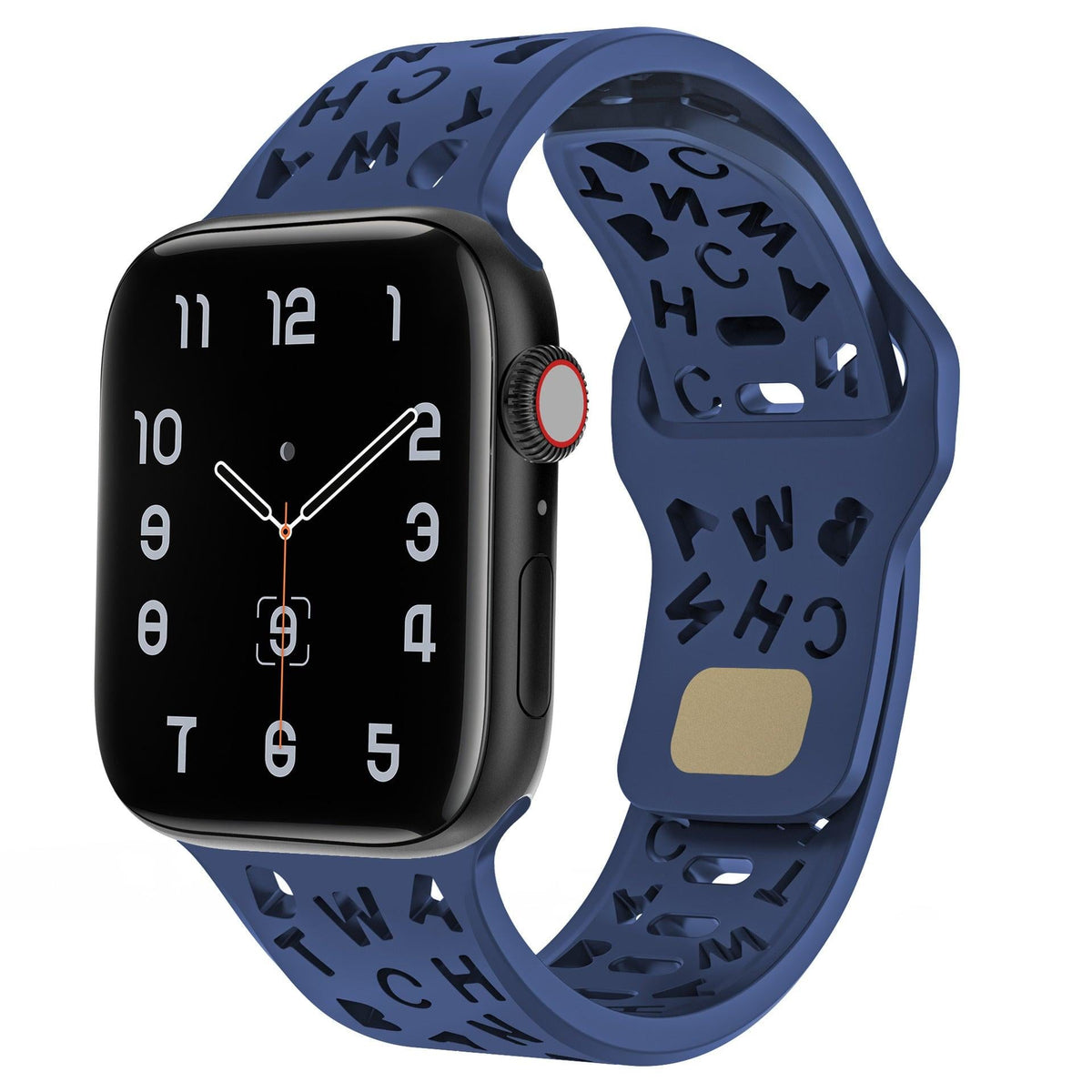 iBandGear Letter Cutout Silicone Band for Apple Watch - Navy Blue