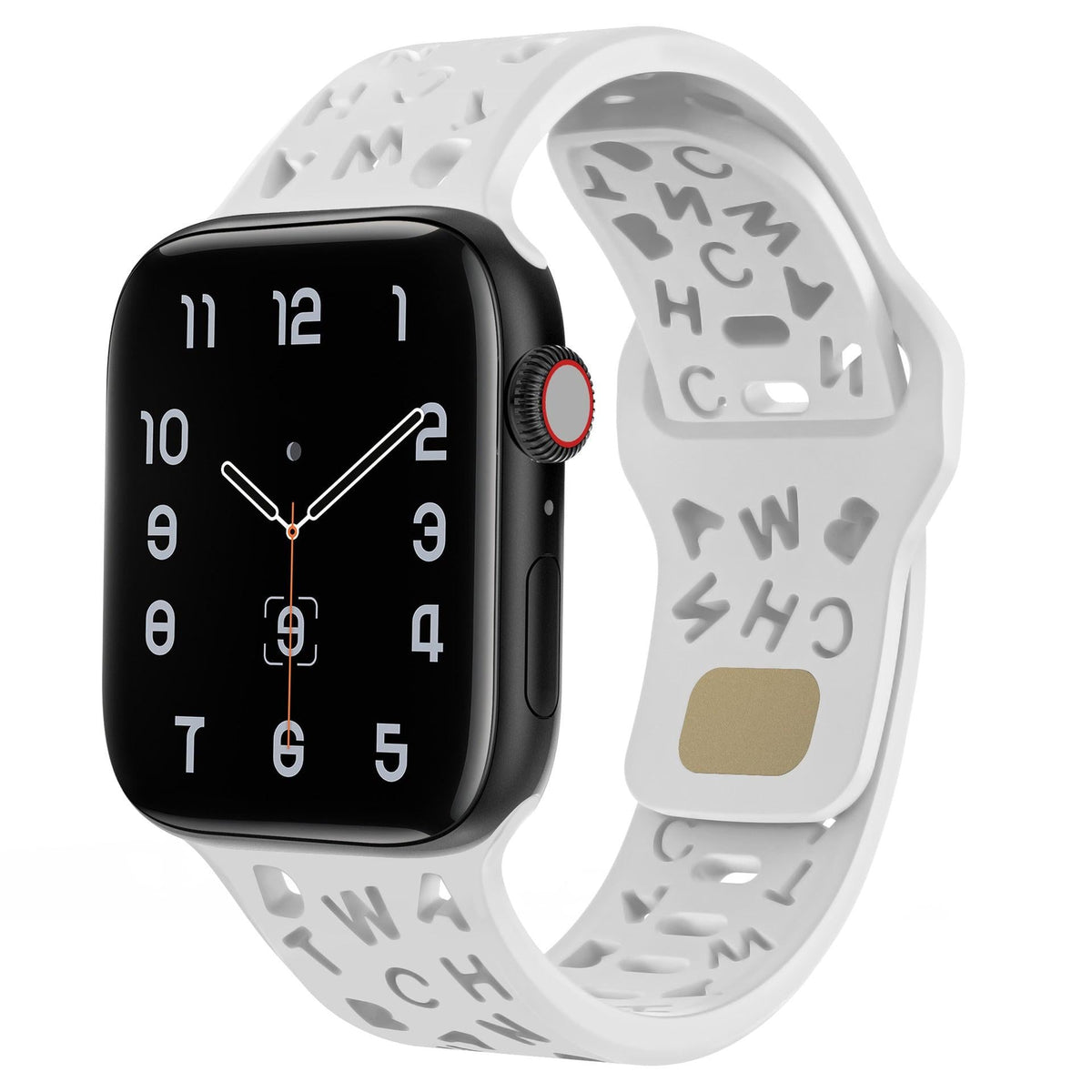 iBandGear Letter Cutout Silicone Band for Apple Watch - White