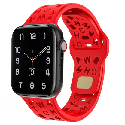 iBandGear Letter Cutout Silicone Band for Apple Watch - Red