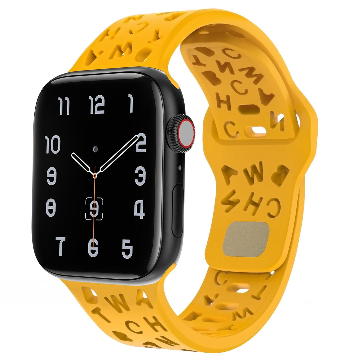 iBandGear Letter Cutout Silicone Band for Apple Watch - Apricot Yellow