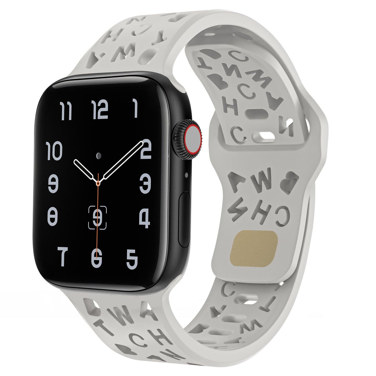 iBandGear Letter Cutout Silicone Band for Apple Watch - Light Gray