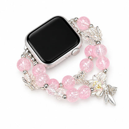 iBandGear Lotus Beaded Bracelet Band for Apple Watch - Pink