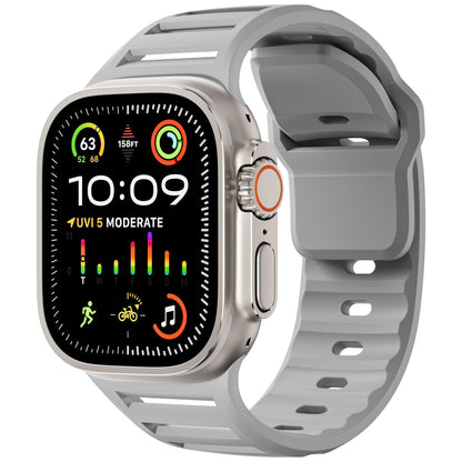 iBandGear Louvered Silicone Band for Apple Watch – Breathable Sport Strap - Gray