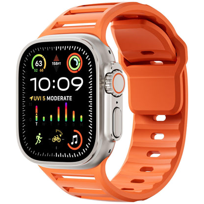 iBandGear Louvered Silicone Band for Apple Watch – Breathable Sport Strap - Orange