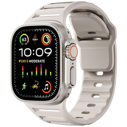 iBandGear Louvered Silicone Band for Apple Watch – Breathable Sport Strap - Starlight