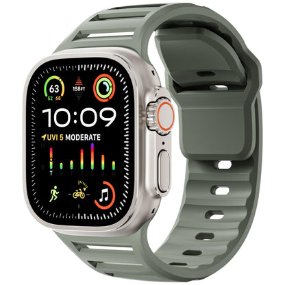 iBandGear Louvered Silicone Band for Apple Watch – Breathable Sport Strap - Stone Blue