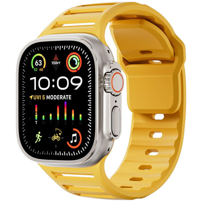 iBandGear Louvered Silicone Band for Apple Watch – Breathable Sport Strap - Yellow