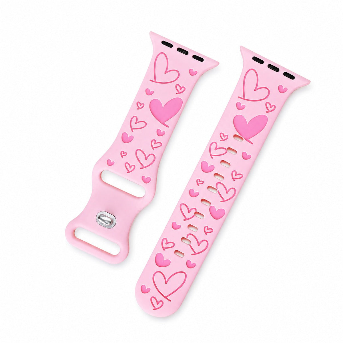 iBandGear Love Heart Silicone Band for Apple Watch - Pink-Barbie Pink