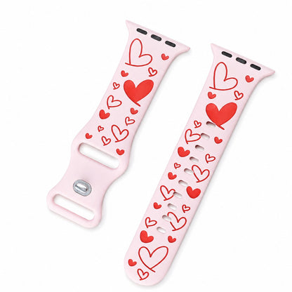 iBandGear Love Heart Silicone Band for Apple Watch - Pink-Red