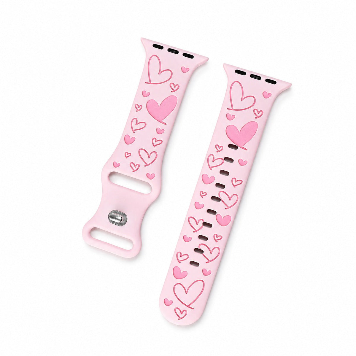 iBandGear Love Heart Silicone Band for Apple Watch - Pink-Hot Pink