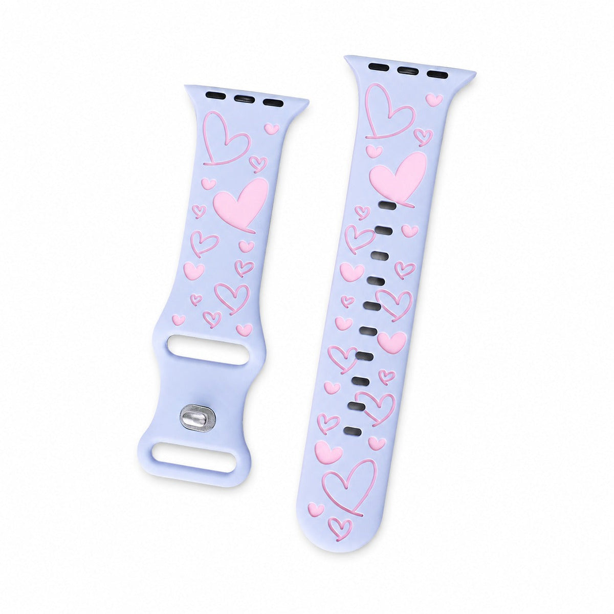 iBandGear Love Heart Silicone Band for Apple Watch - Blue-Pink