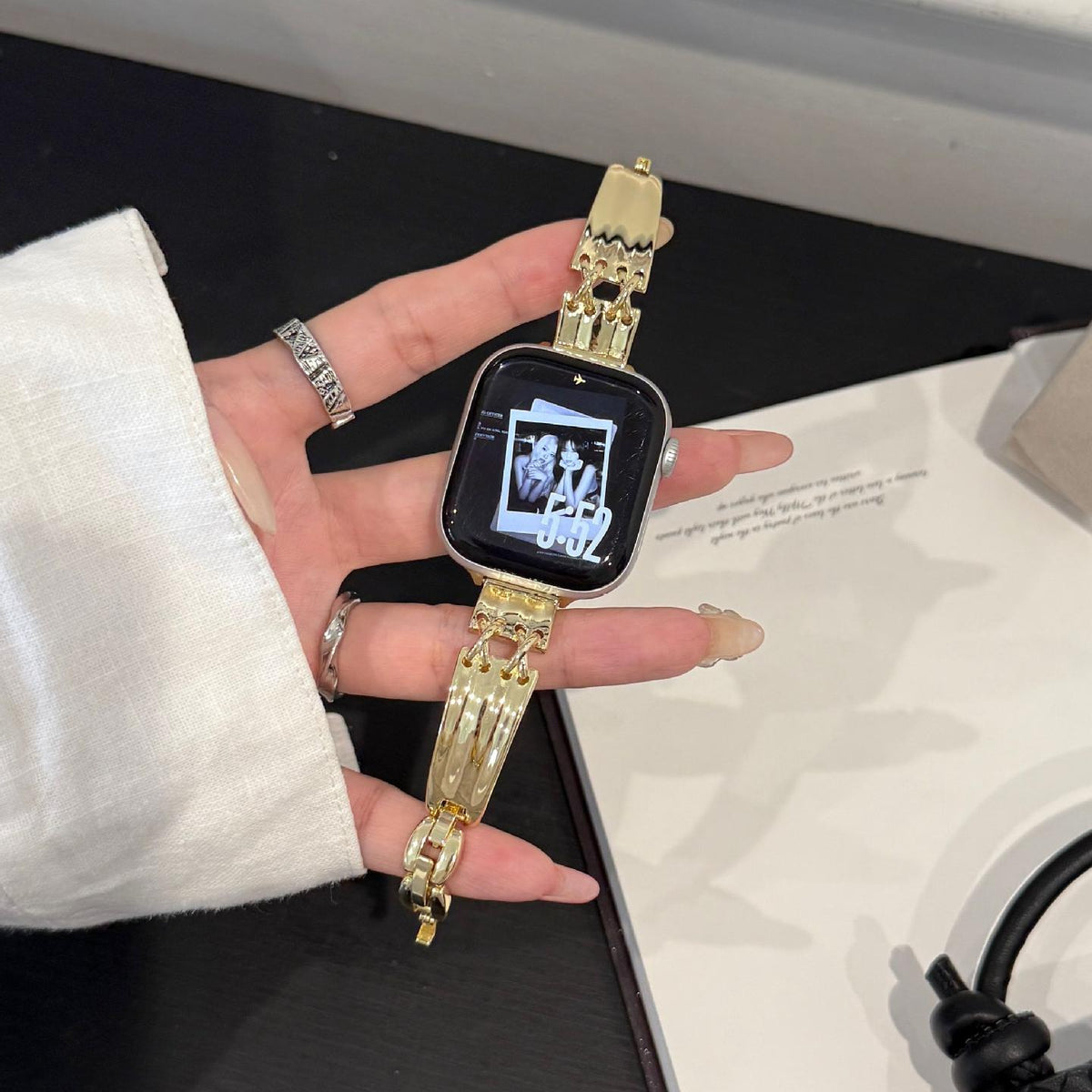 iBandGear Luna X-Link bracelet band - gold links