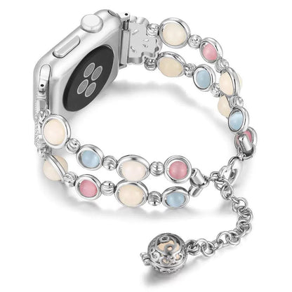 iBandGear LunaGlow Beaded Jewelry Band for Apple Watch - Silver