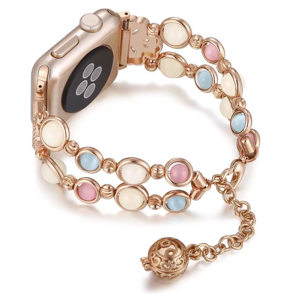iBandGear LunaGlow Beaded Jewelry Band for Apple Watch - Rose Gold