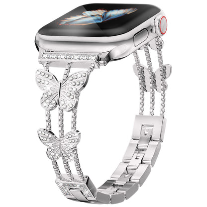 iBandGear Luxe Butterfly Crystal Bracelet Band for Apple Watch - Silver