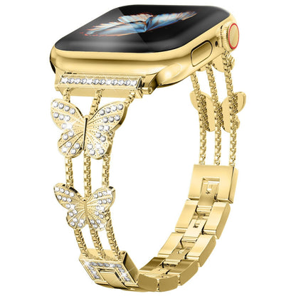 iBandGear Luxe Butterfly Crystal Bracelet Band for Apple Watch - Gold