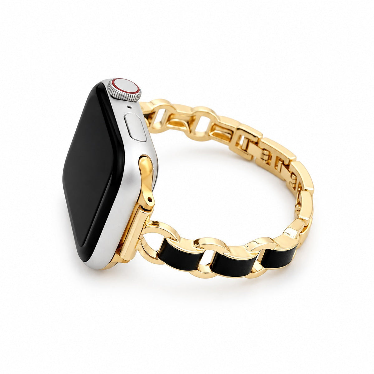 iBandGear Luxe Chain Link Bracelet Band for Apple Watch - Gold - Black