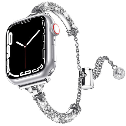 iBandGear Luxe Rhinestone Bracelet Band for Apple Watch Elegant Jewelry Strap - Silver