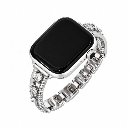 iBandGear Luxe Zircon Hollow Copper Band for Apple Watch - Silver