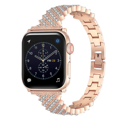 iBandGear Luxury Crystal Link Band for Apple Watch – Elegant Jewelry Bracelet Strap - Rose Gold