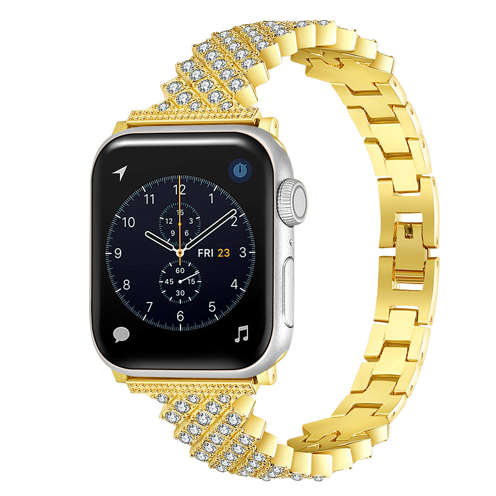 iBandGear Luxury Crystal Link Band for Apple Watch – Elegant Jewelry Bracelet Strap - Gold