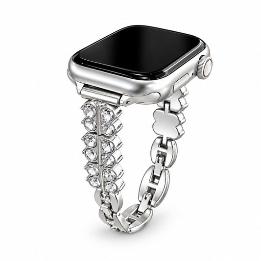 iBandGear Luxury Crystal Link Bracelet Band for Apple Watch - Silver